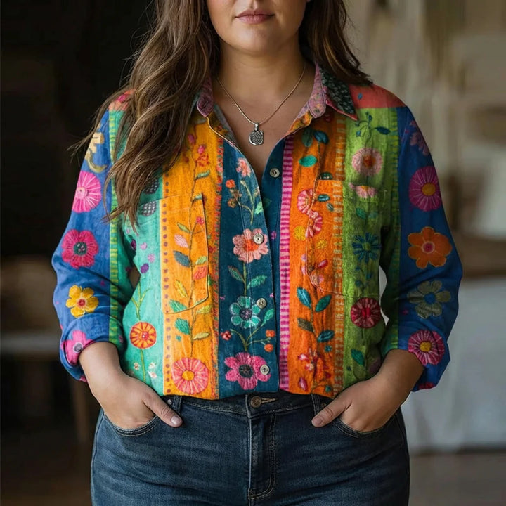 Rebecca | Bohemian Pattern Vintage Blouse