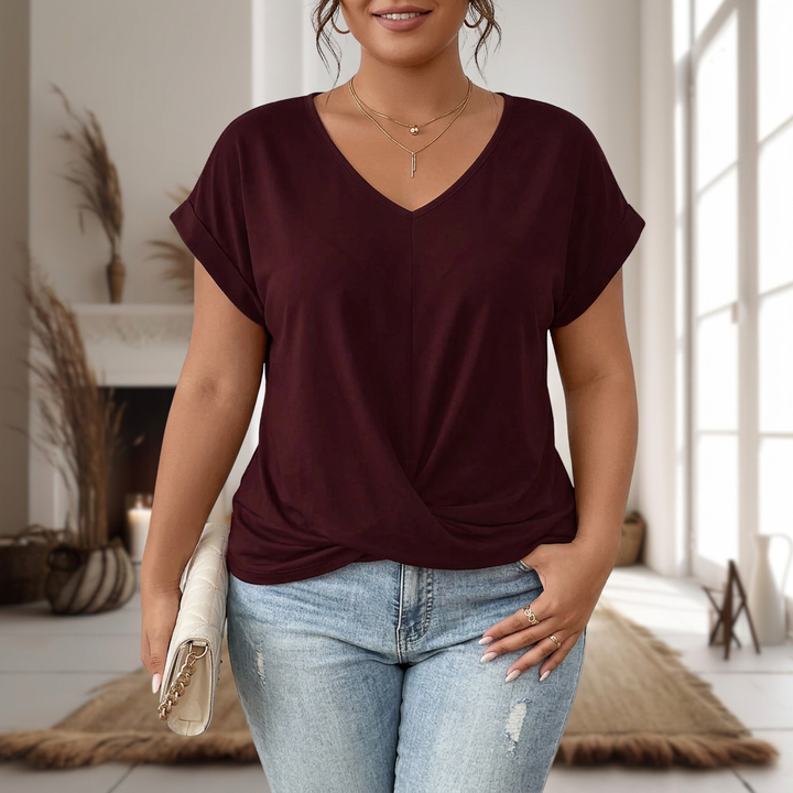 Elle | Casual Sweetheart Neck T-Shirt