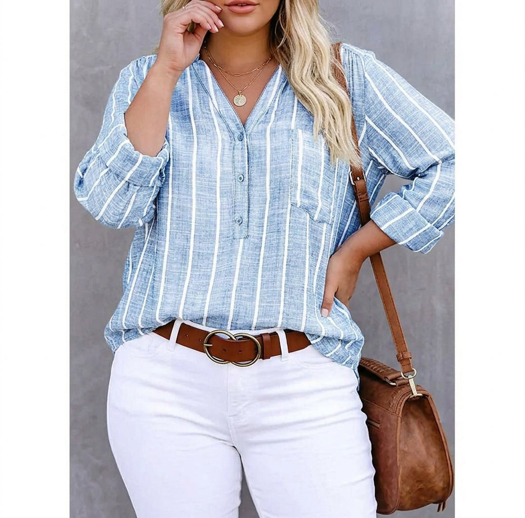 Candace | Striped Casual Blouse