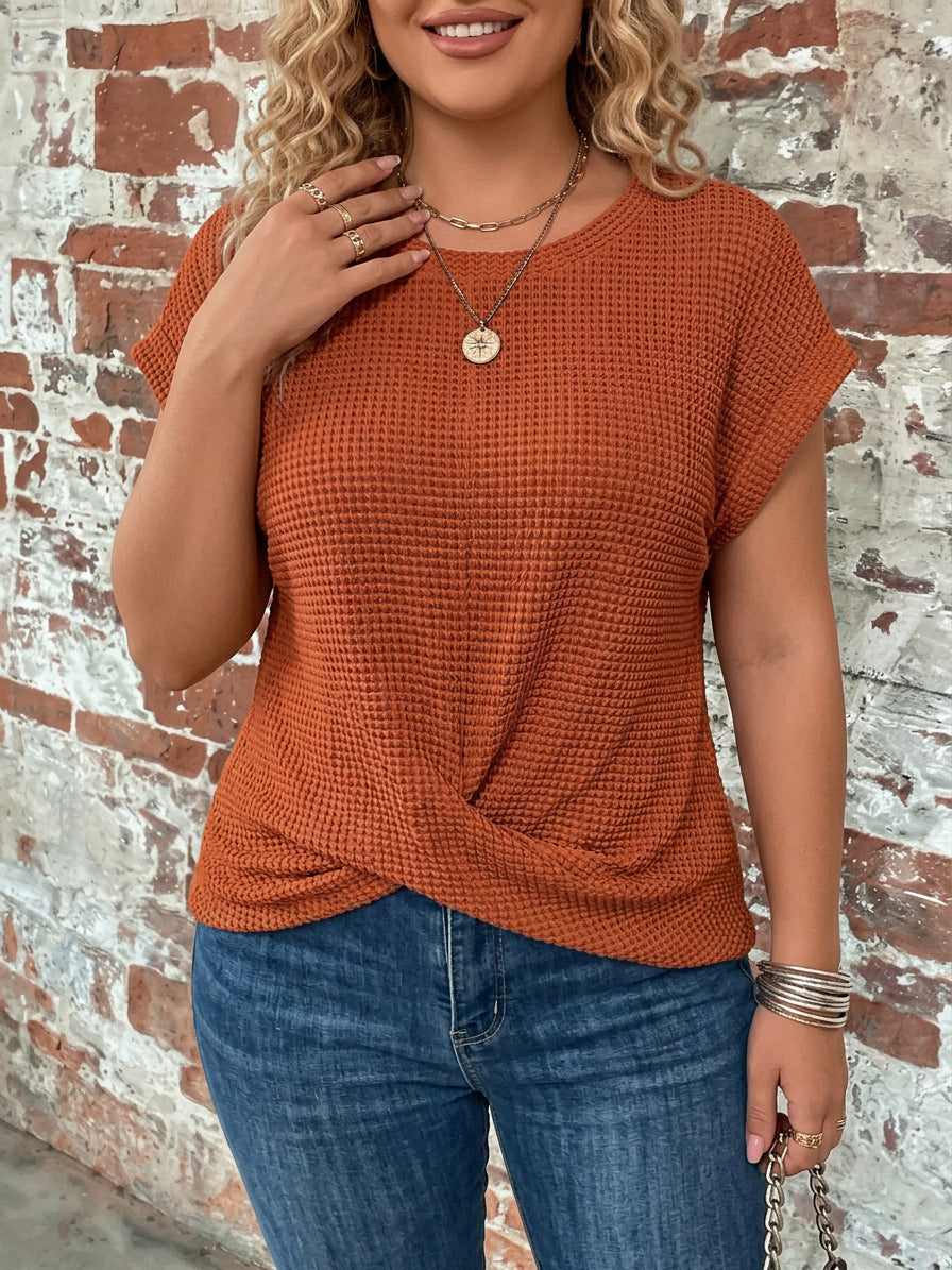 Sylvia | Waffle Knit Casual Tee