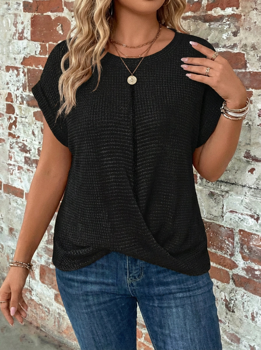 Sylvia | Waffle Knit Casual Tee