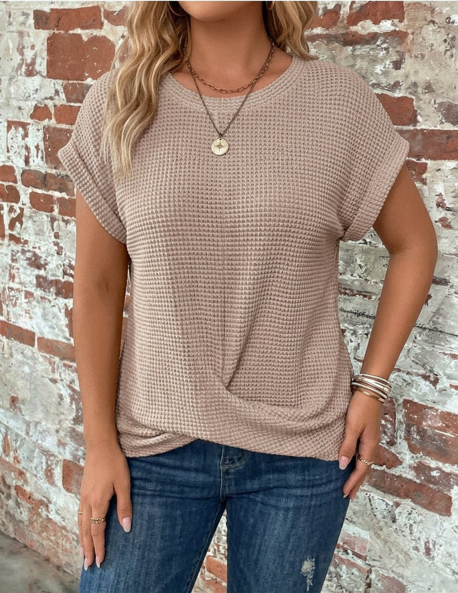 Sylvia | Waffle Knit Casual Tee