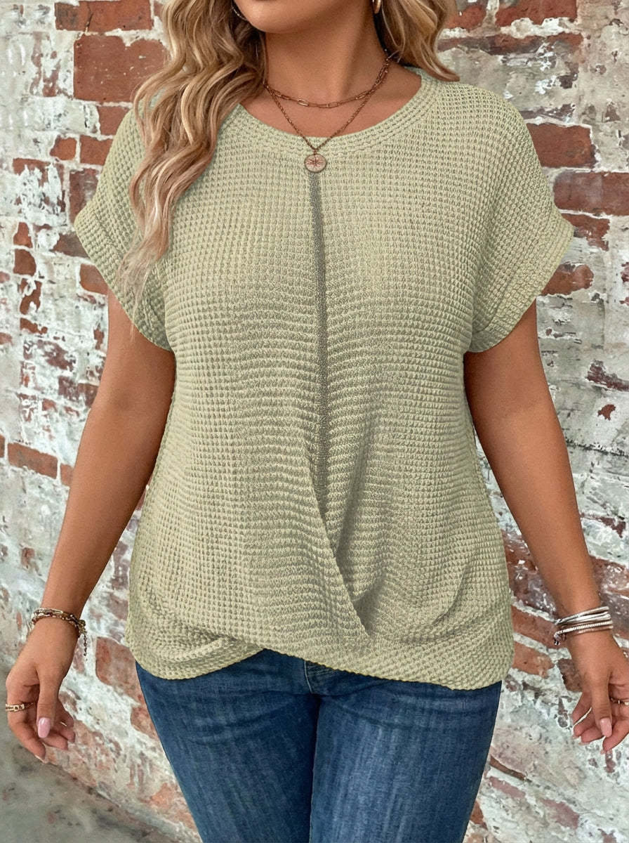Sylvia | Waffle Knit Casual Tee