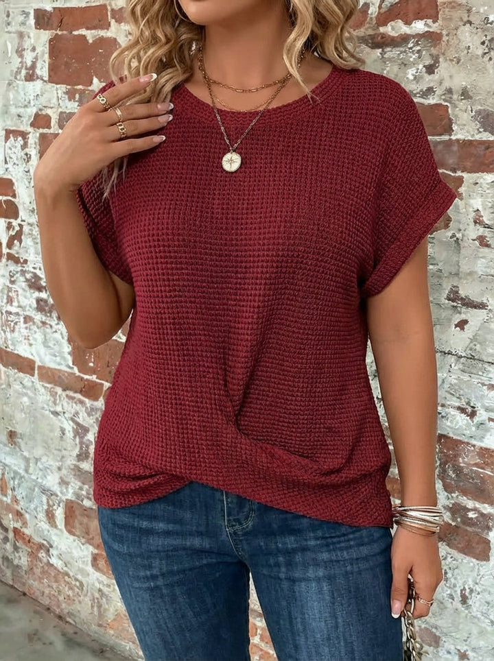 Sylvia | Waffle Knit Casual Tee