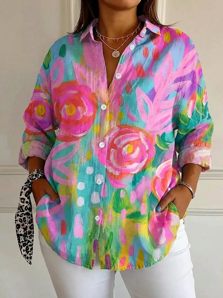 Terri | Colorful Blouse with Playful Print