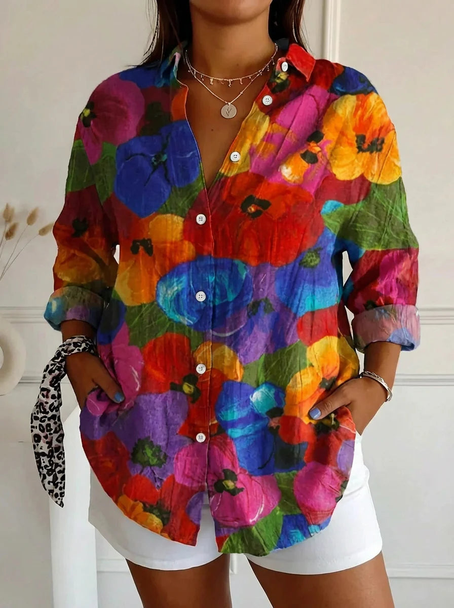 Terri | Colorful Blouse with Playful Print
