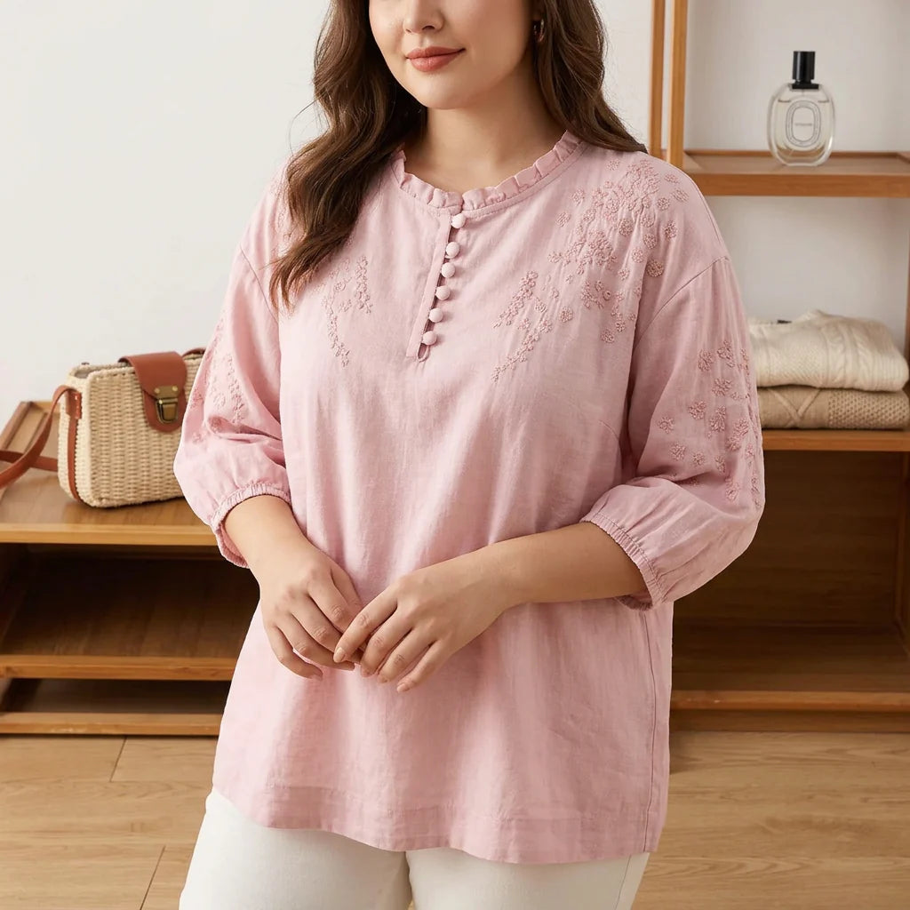 Suzanne | Floral Button-Front Blouse