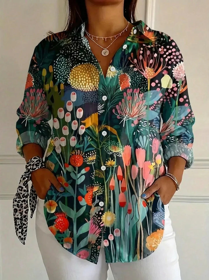 Terri | Colorful Blouse with Playful Print