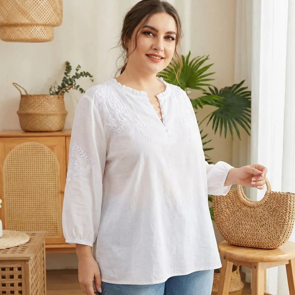 Suzanne | Floral Button-Front Blouse